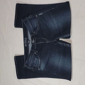 SILVER JEANS CO Capri Aiko Kick Flare Jeans Low to Mid Rise Dark Wash Size W27